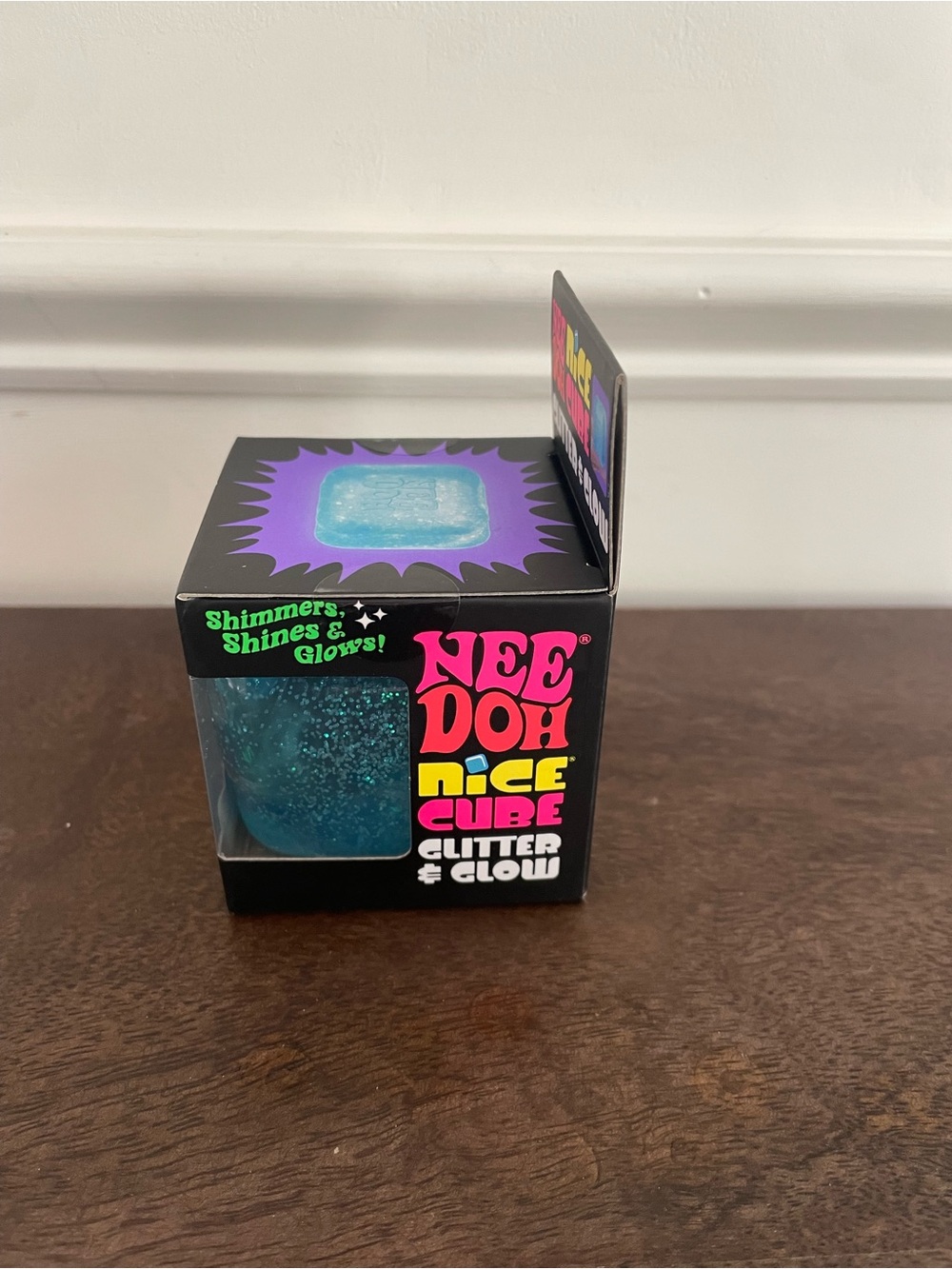 NeeDoh Nice Cube Glitter & Glow Blue Squishy Toy - Picture 2 of 5